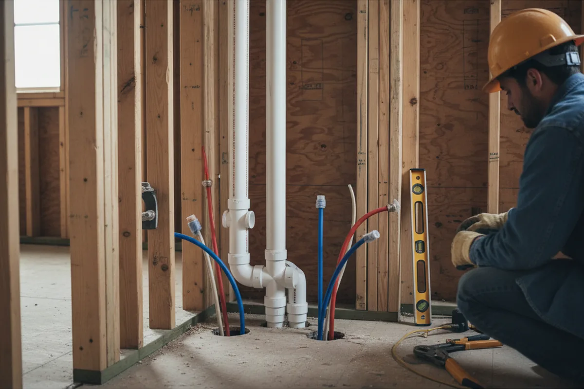 Drain and supply rough-in during Leak Detection in Lowgap