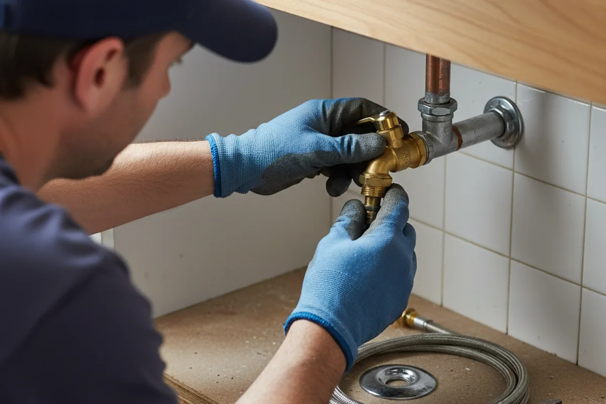 Shutoff valve and fitting work during Faucet and Fixture Repair in Lowgap